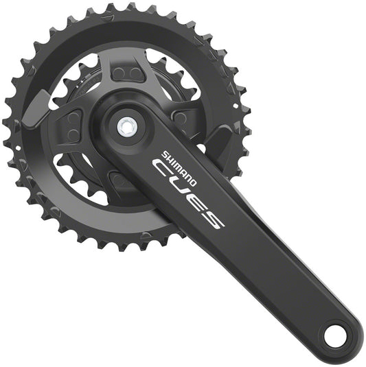 Shimano CUES FC-U4010-2B Crankset - 175mm, 9/10/11-Speed, 36/22t, Riveted, Square Taper JIS Spindle Interface, CL 3mm Outboard, Black