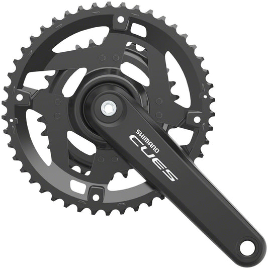 Shimano CUES FC-4010-2 Crankset - 170mm, 9/10-Speed, 46/30t, Riveted, Square Taper JIS Spindle Interface, Black