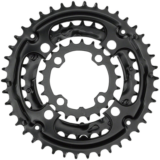 Samox 310ASS Chainring Set - 40/30/22t, 96/64 BCD, Aluminum Outer Ring, Steel Middle/Inner Ring, Black