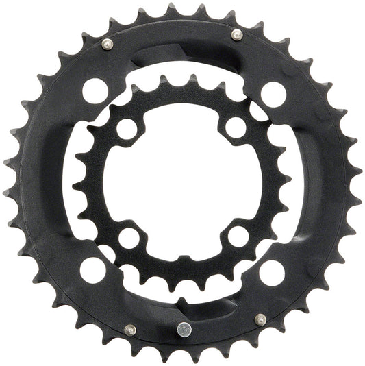 Samox 231AS Chainring Set - 36/22t, 104/64 BCD, Aluminum Outer Ring/Steel Inner Ring, Black