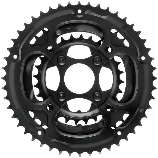 Samox 317SSS Chainring Set - 48/38/28t, 104/64 BCD, Steel Rings, Black