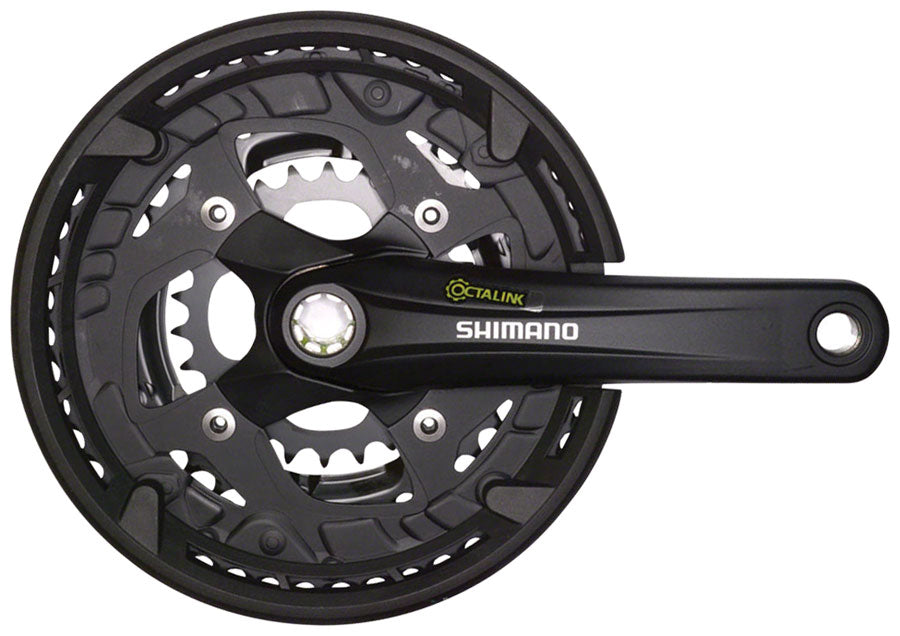 Shimano Alivio FC-T4010 Crankset - 175mm, 9-Speed, 44/32/22t, 104/64 BCD, Shimano Octalink V2 Spindle Interface, Black