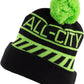 All-City Sleddin' Hat: Black/Lime Green, One Size