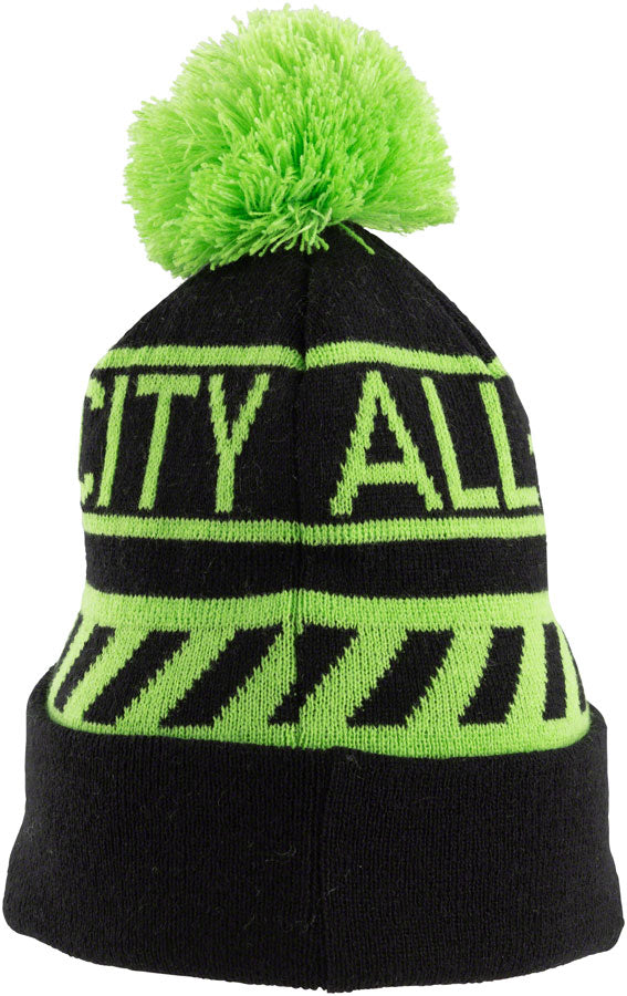 All-City Sleddin' Hat: Black/Lime Green, One Size