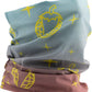 Salsa Pepper Globe Galaxy Neck Gaiter - Teal, Yellow, Red Fade, One Size