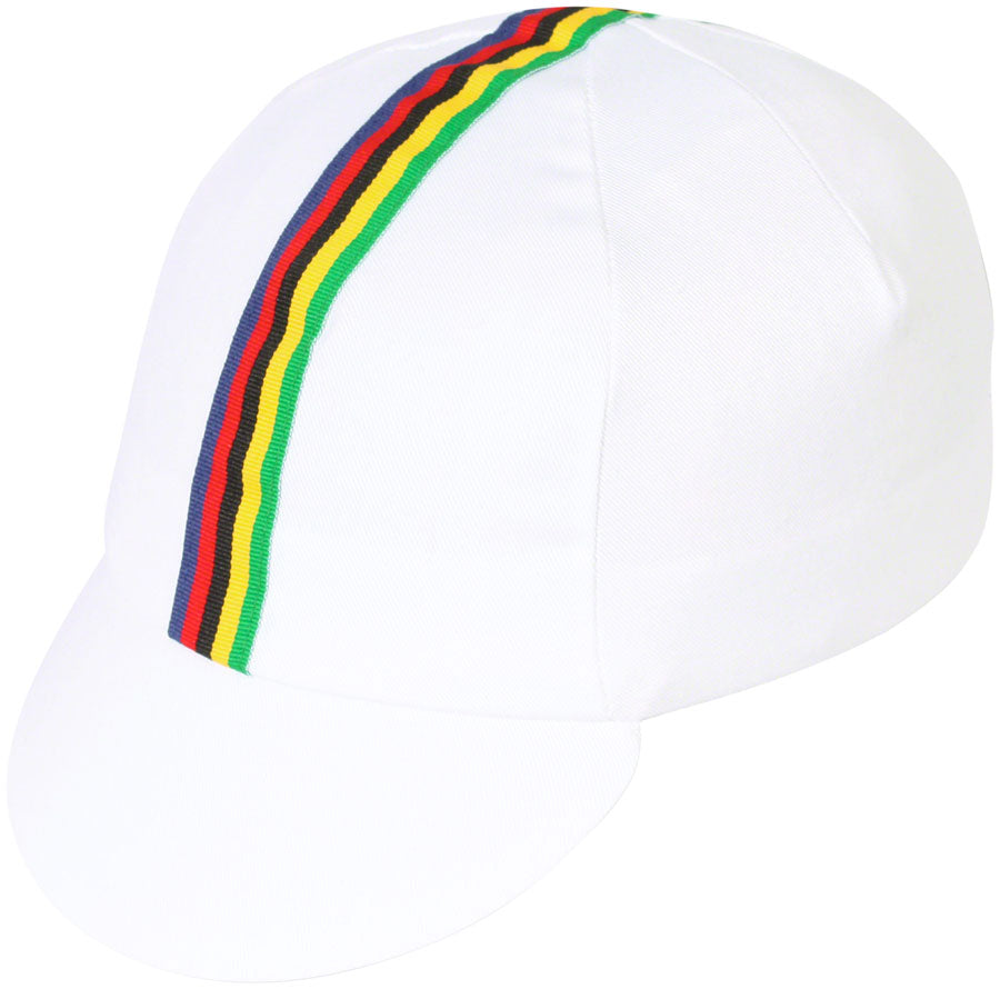 Pace Sportswear Traditional Cycling Cap - White/World Champion Stripe, XL