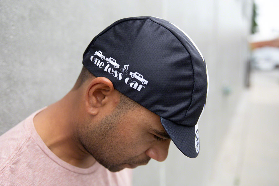 Pace Sportswear Hex-Tek Cycling Cap - UPF 50 Plus, One Less Car/Black, One Size