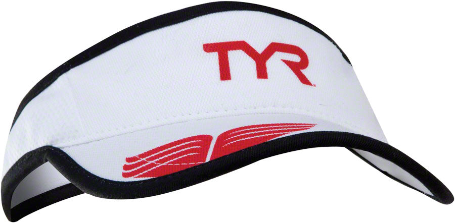 TYR Competitor Running Visor: White/Red One Size