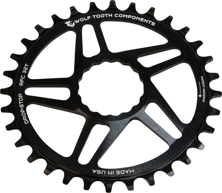 Wolf Tooth Direct Mount Chainring - 34t, RaceFace/Easton CINCH Direct Mount, Drop-Stop, 6mm Offset, Black