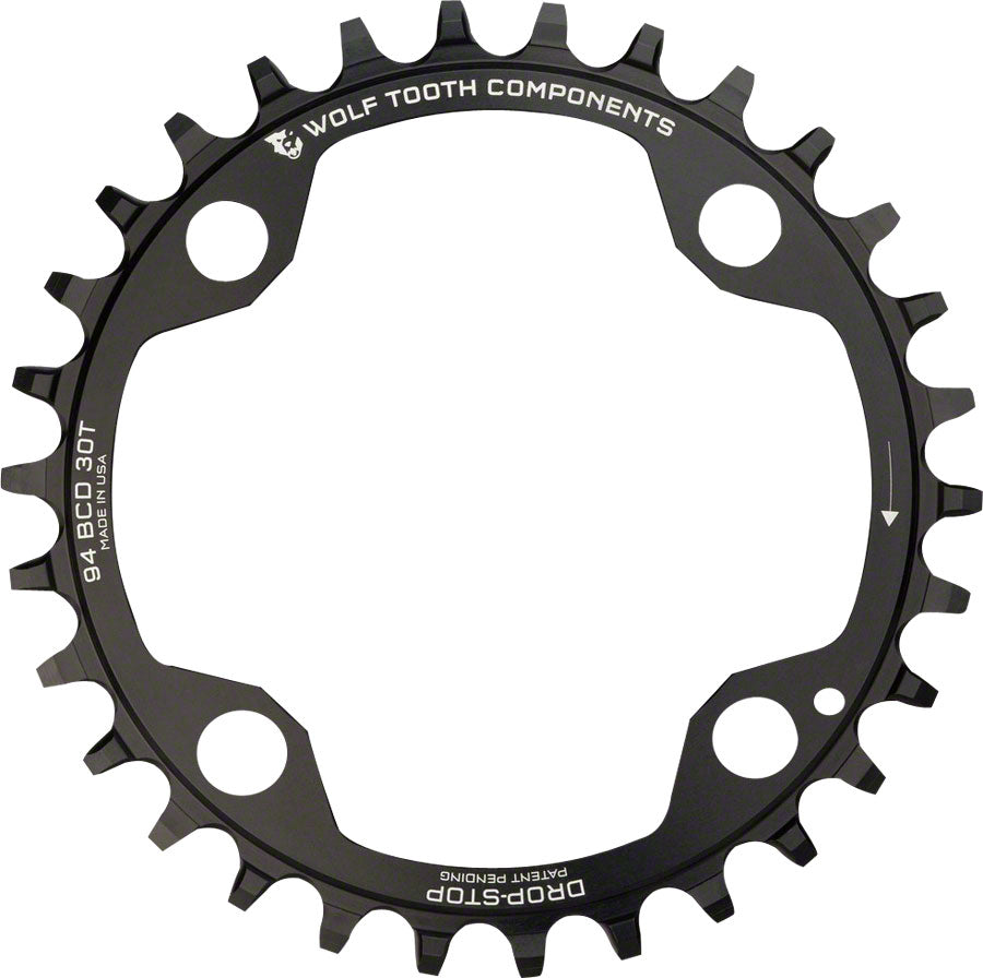 Wolf Tooth 94 BCD Chainring - 32t, 94 BCD, 4-Bolt, Drop-Stop, For SRAM Cranks, Black