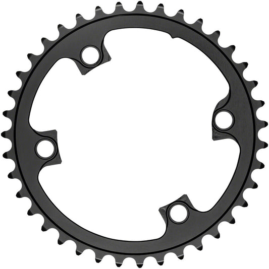 absoluteBLACK Premium Round 110 BCD Road Inner Chainring for Shimano Dura-Ace 9100 - 38t, 110 Shimano Asymmetric BCD, 4-Bolt, Black