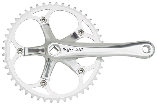 Sugino RD2 Crankset - 170mm, Single Speed, 48t, 130 BCD, Square Taper JIS Spindle Interface, Silver