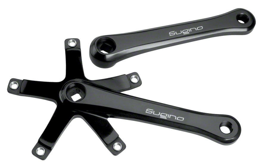 Sugino 75 Track Crank Arm Set 165mm 1-Speed Square Taper Crankset Black