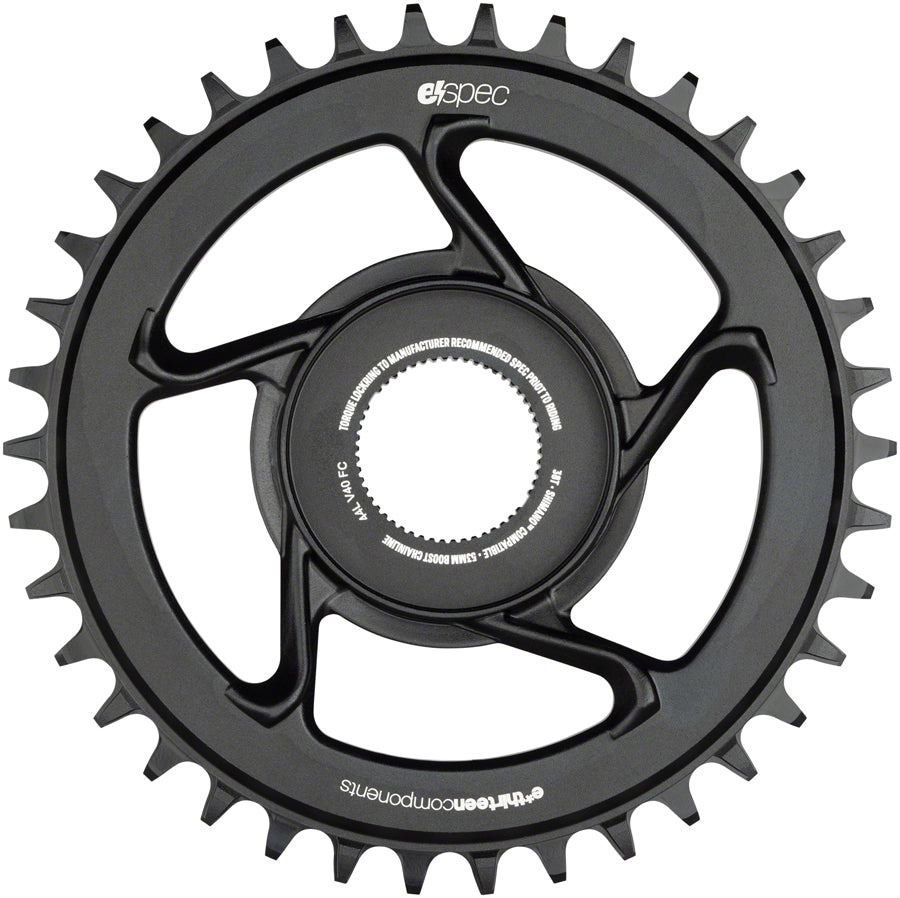 e*thirteen e*spec Aluminum Direct Mount Chainring 38t for Shimano E8000, Black