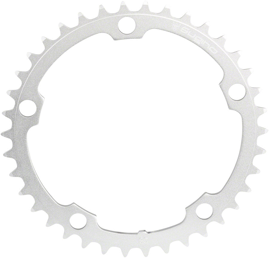 Sugino 42t x 130mm 5-Bolt Chainring, Anodized Silver
