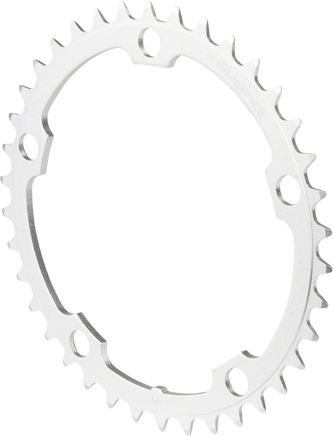 Sugino 40t x 130mm 5-Bolt Chainring, Anodized Silver