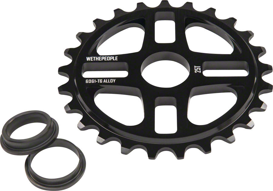 We The People 4Star Sprocket 28t Black 23.8mm Spindle Hole With Adaptors for 19mm and 22mm