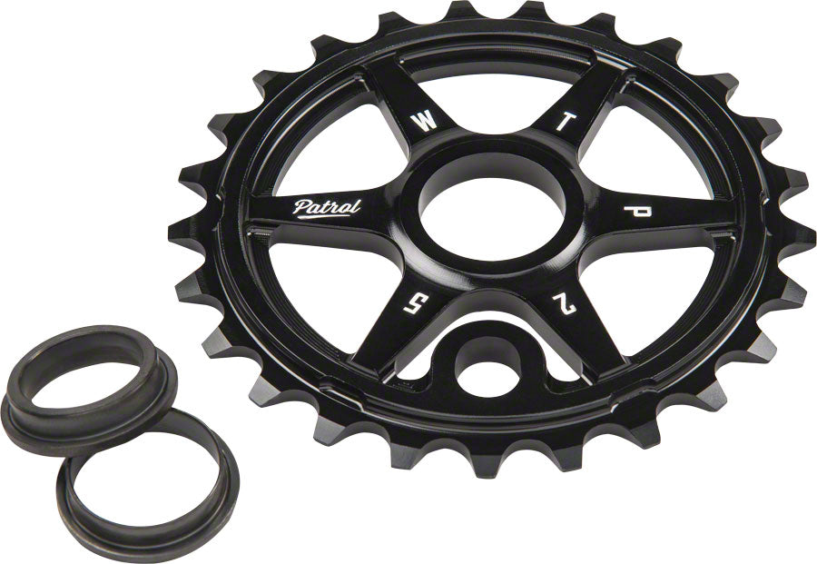 We The People Patrol Sprocket 33t Black 23.8mm Spindle Hole With Adaptors for 19mm and 22mm