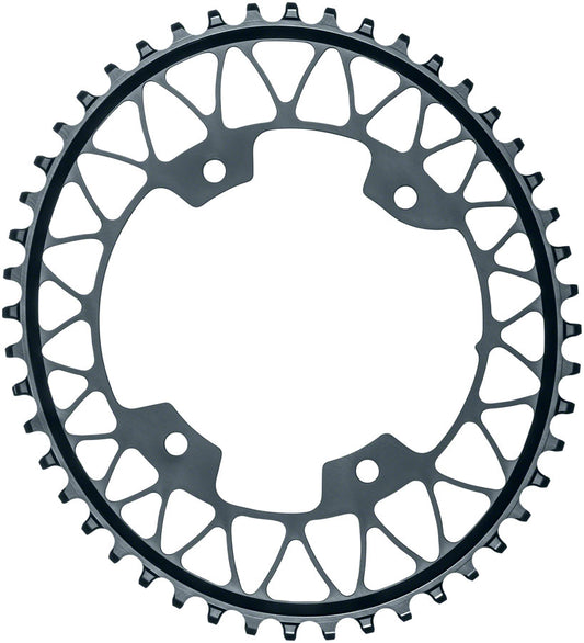 absoluteBLACK Oval 110 BCD Gravel Chainring - 48t, 110 Shimano Asymmetric BCD, 4-Bolt, Narrow-Wide, Gray