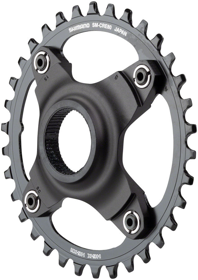Shimano STEPS SM-CRE80 eBike Chainring - 34t, 56.5mm Chainline, Without Chainguide, Black