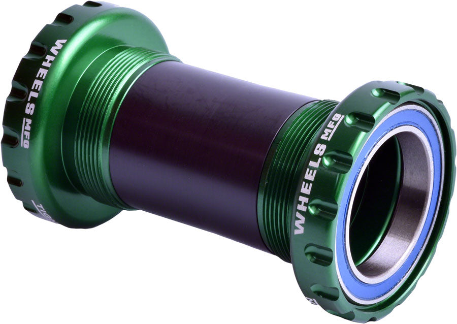 Wheels Manufacturing BSA Bottom Bracket - DUB Spindle, ABEC 3, Green