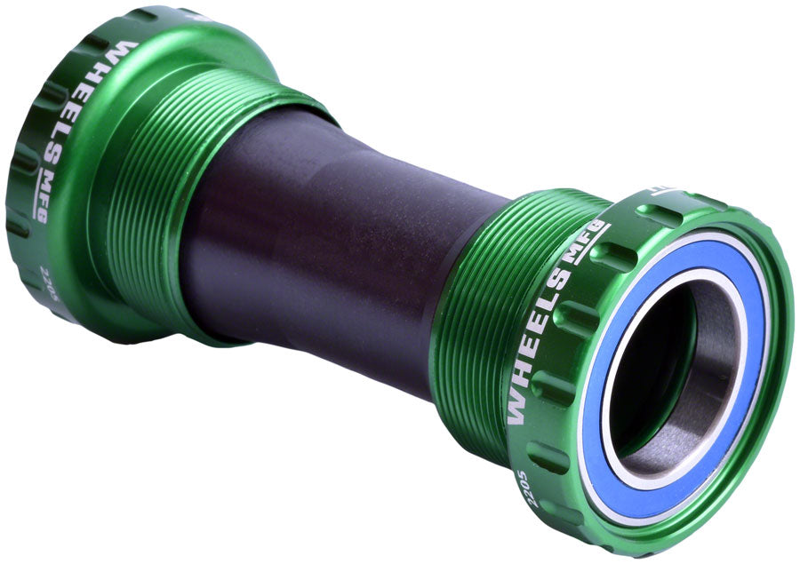 Wheels Manufacturing BSA Bottom Bracket - Shimano Hollowtech II Spindle, ABEC 3, Green