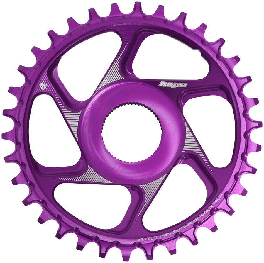 Hope Shimano eBike Chainring - 34t, Purple