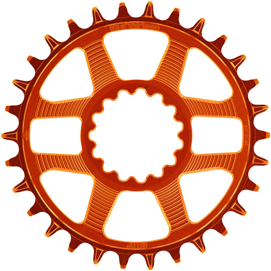 e*thirteen Helix R Guidering - 30t, 11/12-Speed, 52/55mm Flip Flop CL, 3/5mm Offset, e*thirteen DM, Naranja