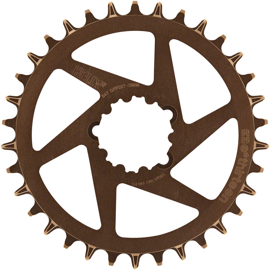 e*thirteen Helix R Guidering - 34t, 11/12-Speed, 3mm Offset, SRAM 3-Bolt DM, Bronze