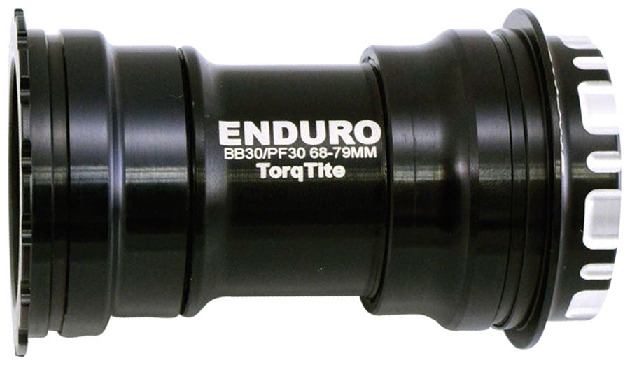 Enduro TorqTite Bottom Bracket: BBright to 24mm, Angular Contact Stainless Steel Bearing Black