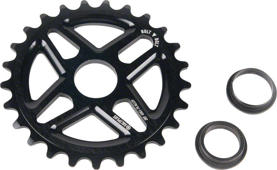 Salt Plus Center Bolt Drive Sprocket 25t Black Includes Adaptors for 19mm and 22mm Spindles