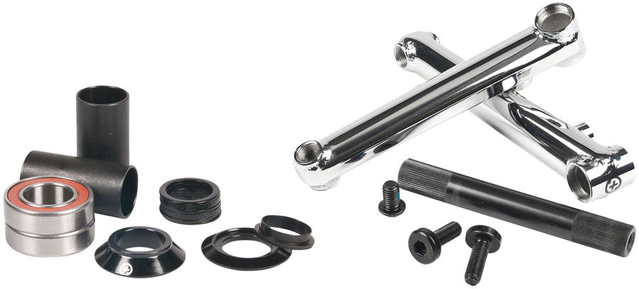 Salt Plus Pro 48 Crankset - 165mm, Includes Mid Bottom Bracket, Chrome