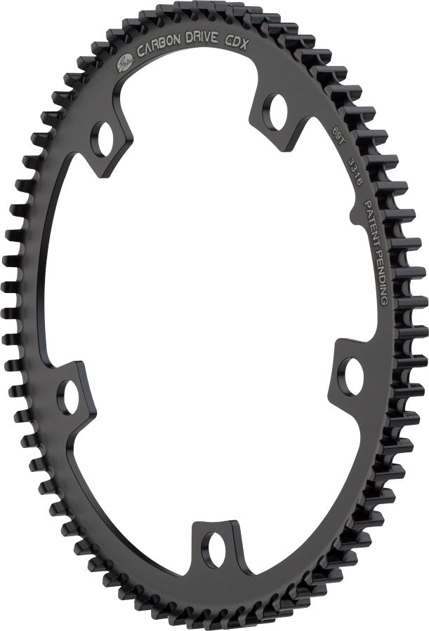 Gates Carbon Drive CDX CenterTrack Front Belt Drive Ring - 69t, 5-Bolt, 130mm BCD, Black, For Tandems