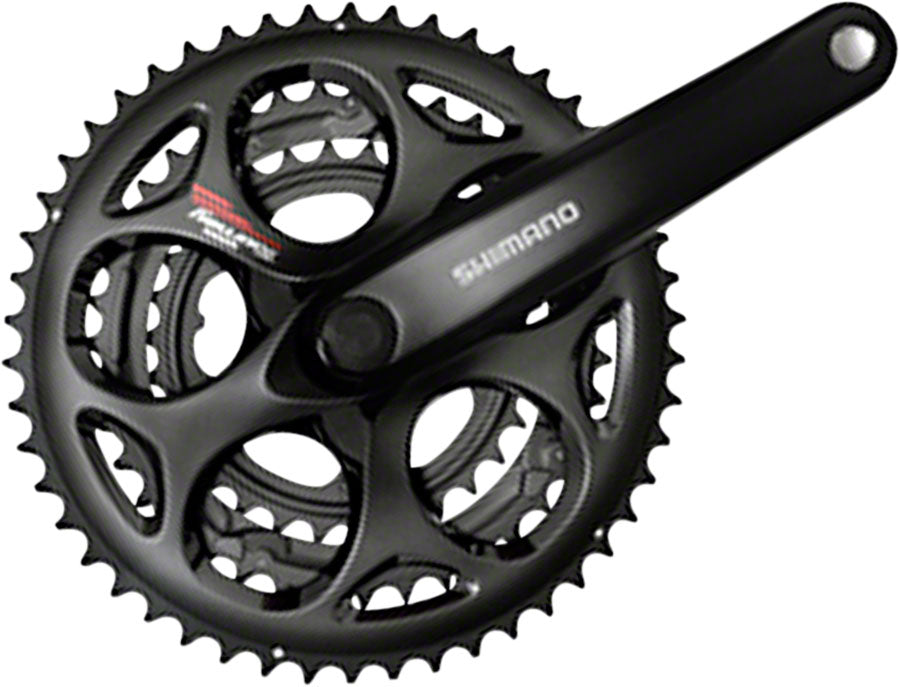 Shimano Tourney FC-A073 Crankset - 170mm, 7/8-Speed, 50/39/30t, Riveted, Square Taper JIS Spindle Interface, Black