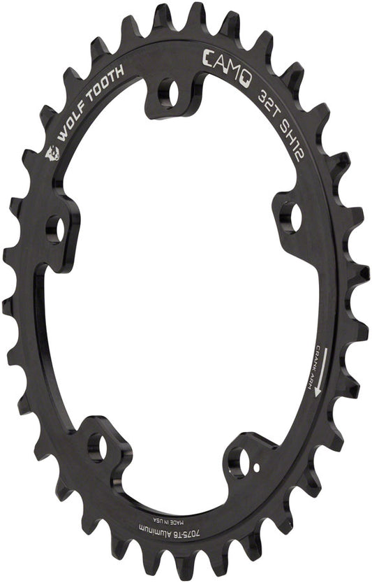 Wolf Tooth CAMO Aluminum Chainring - 30t, Wolf Tooth CAMO Mount, Requires 12-Speed Hyperglide+ Chain, Black