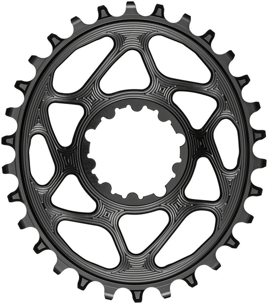 absoluteBLACK Oval Direct Mount Chainring - 30t, SRAM 3-Bolt Direct Mount, 3mm Offset, Requires Hyperglide+ Chain, Black
