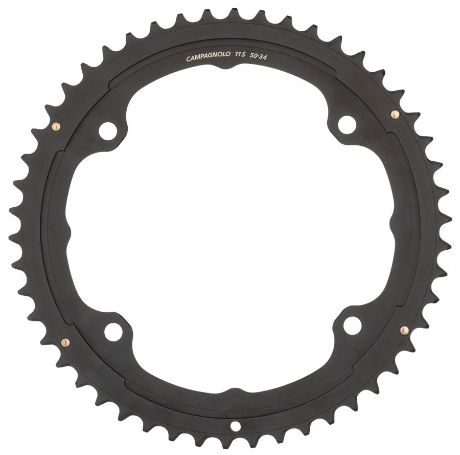 Campagnolo Potenza/Centaur Chainring - 50t, 146mm Campagnolo Asymmetric, 4-Bolt, 11-Speed, Black