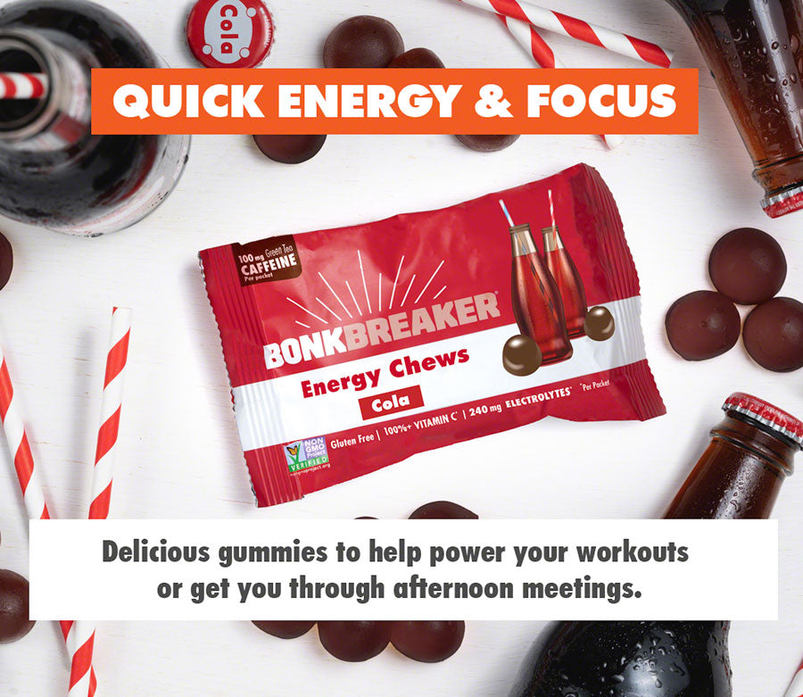 Bonk Breaker Energy Chews - Cola, With Caffiene, Box of 10 Packs