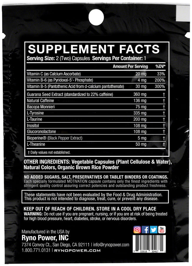 Ryno Power Motivation Supplement - Single Serving