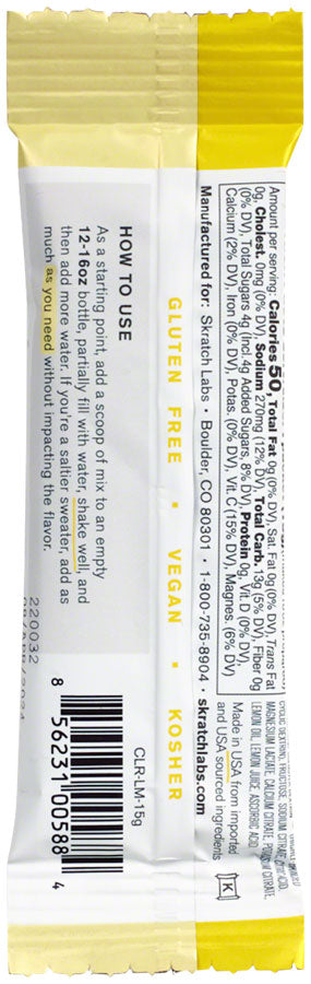 Skratch Labs Clear Hydration Drink Mix - Hint of Lemon, Box of 8 Single Serving Packets