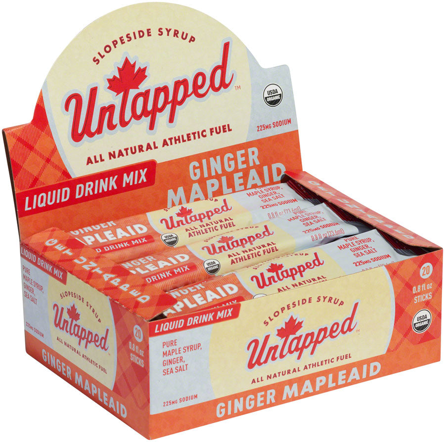 UnTapped Mapleaid Drink Mix - Ginger, Liquid Concentrate, Box of 20 Single Serve Packets