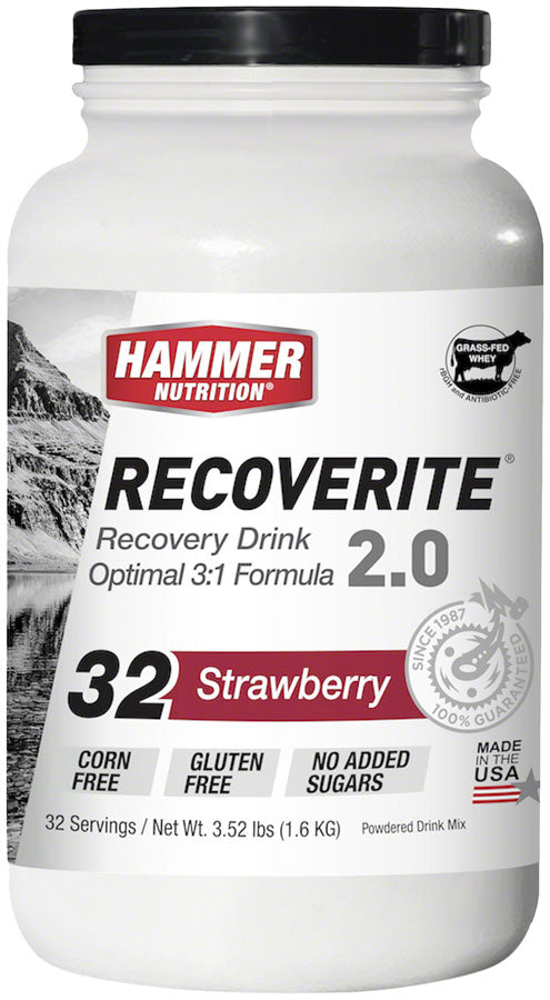 Hammer Nutrition Recoverite 2.0 Recovery Drink - Strawberry, 32 Serving Canister