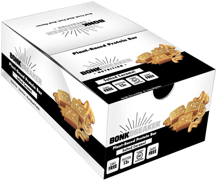 Bonk Breaker Plant Based Protein Bar - Salted Caramel, Box of 12