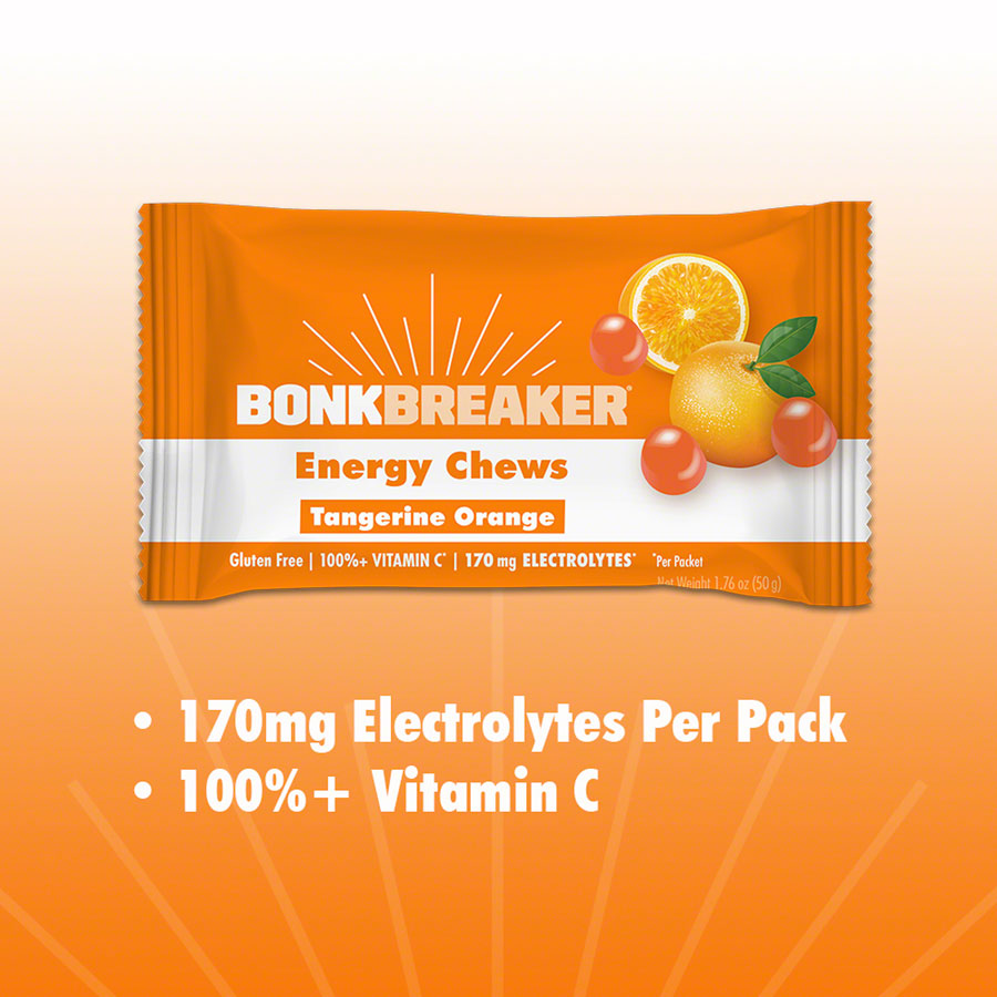 Bonk Breaker Energy Chews - Tangerine Orange, Box of 10 Packs