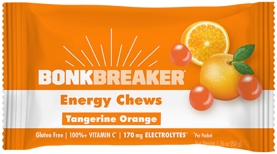 Bonk Breaker Energy Chews - Tangerine Orange, Box of 10 Packs