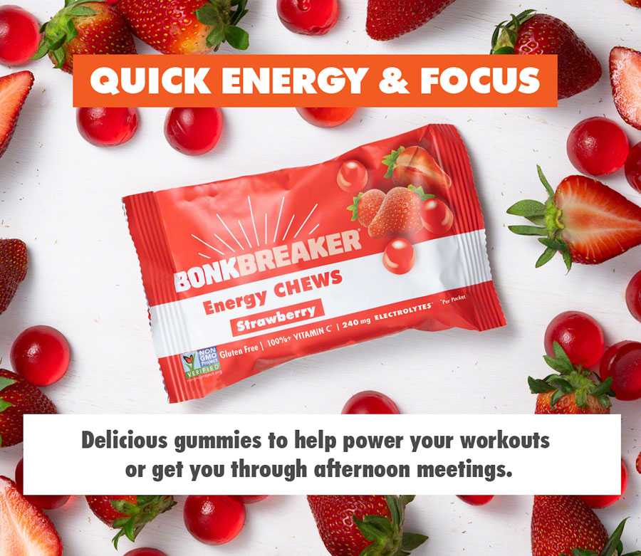 Bonk Breaker Energy Chews - Strawberry, Box of 10 Packs