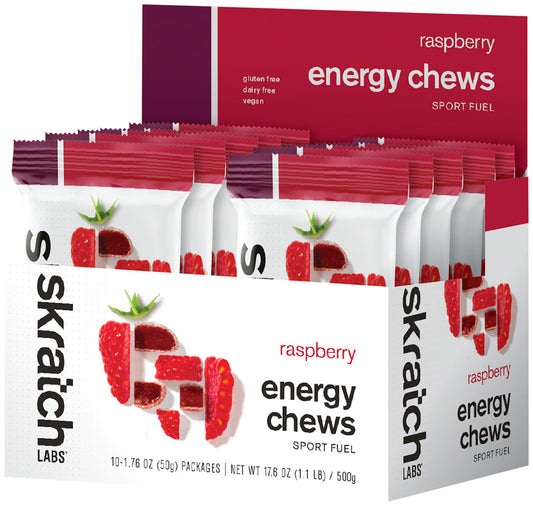 Skratch Labs Sport Energy Chews: Raspberry, Box of 10