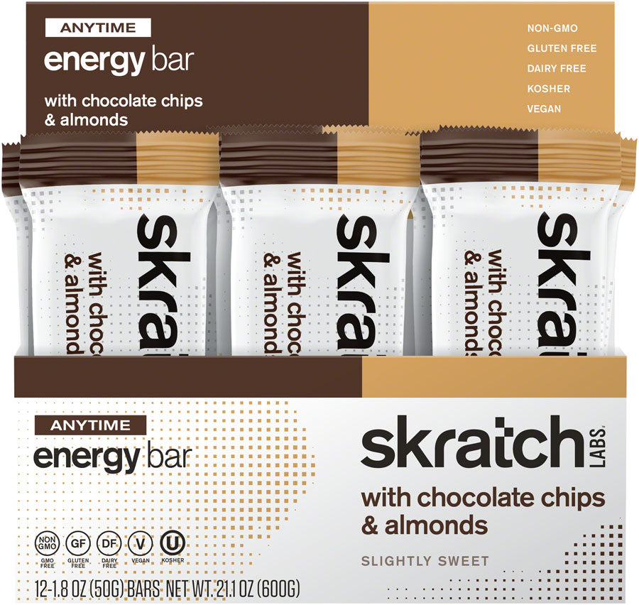 Skratch Labs Anytime Energy Bar: Almond Chocolate Chip, Box of 12