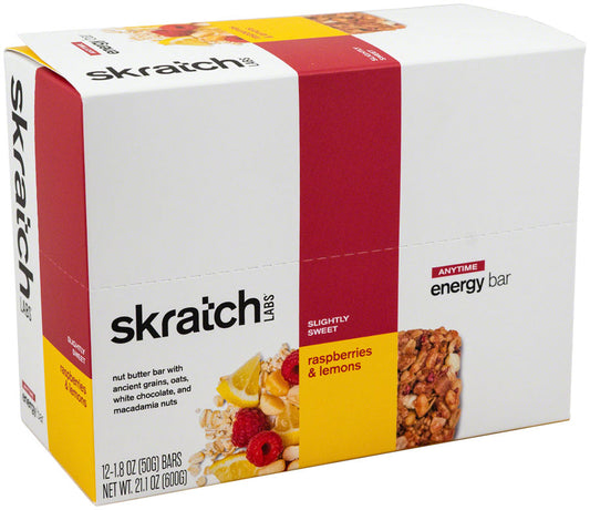 Skratch Labs Anytime Energy Bar: Raspberries and Lemon, Box of 12
