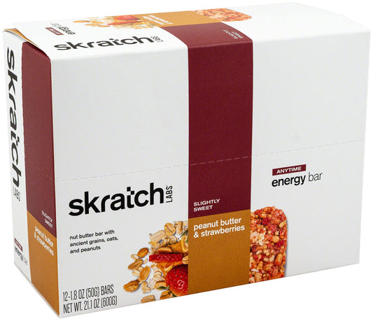 Skratch Labs Anytime Energy Bar: Peanut Butter and Strawberries, Box of 12